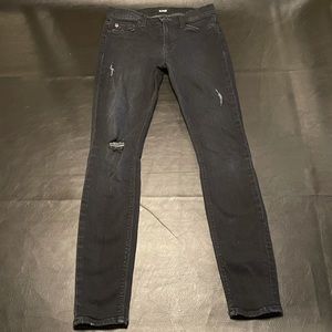 Sz 25 Hudson black faded skinny jeans with rips